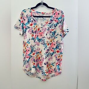 Torrid Multicolor Floral Short Sleeve Top